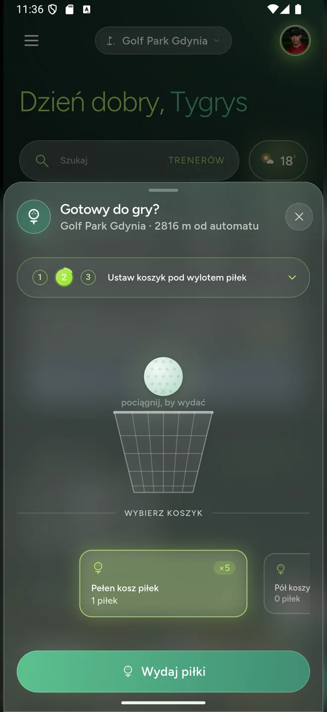 Uruchom maszynę do piłek