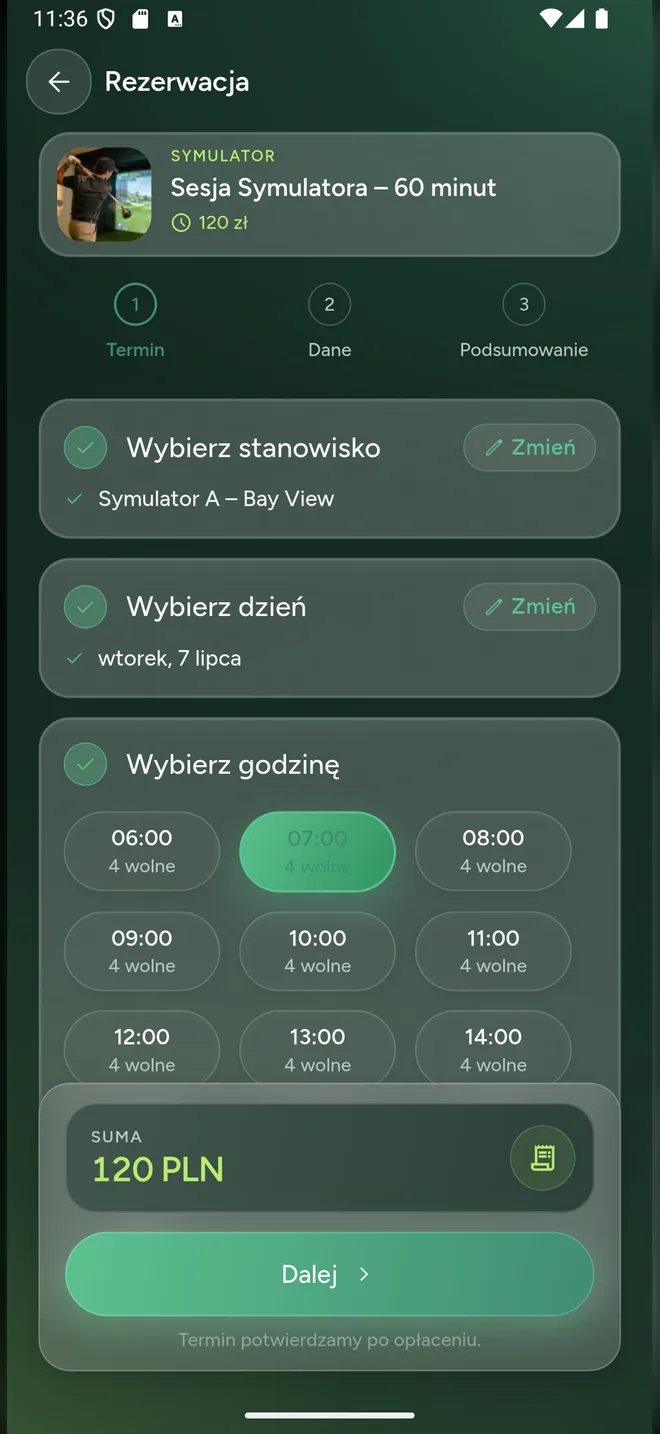 Zarezerwuj slot